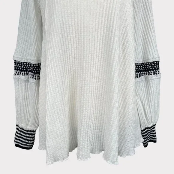 Free People Women's Snow Day Tunic Top Balloon Sleeve Knit Thermal Shirt Size S - Picture 4 of 16